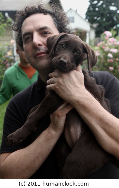 Tom Scharpling with Puppy
